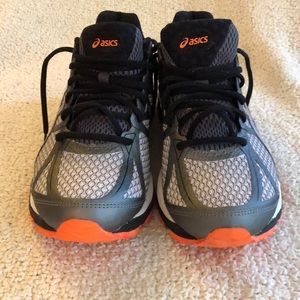 MENS ASICS White / Silver / Orange Size 8.5